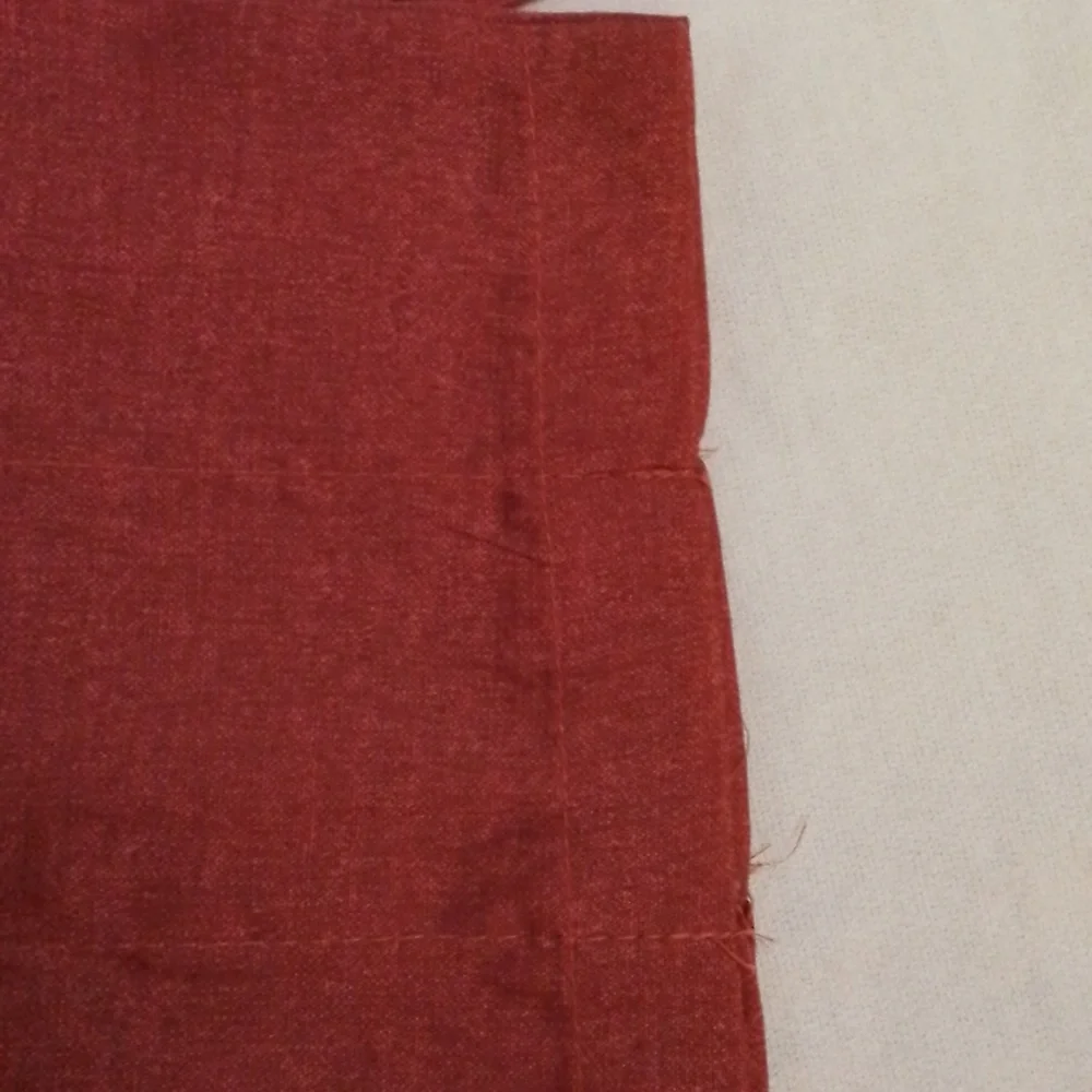 Set of four Burnt Red Rod Pocket Curtain Toppers